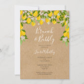 Vrijgezellenfeest Brunch en Bubble Rustic Lemons Kaart (Voorkant)