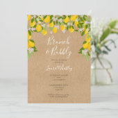 Vrijgezellenfeest Brunch en Bubble Rustic Lemons Kaart (Staand voorkant)