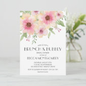 Vrijgezellenfeest Brunch en Bubbly Floral Kaart (Staand voorkant)