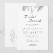 Vrijgezellenfeest Brunch Eucalyptus Floral Wedding Kaart