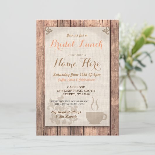 Vrijgezellenfeest Brunch Friends Coffee Lunch Invi Kaart (Staand voorkant)