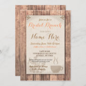 vrijgezellenfeest Brunch Friends Coffee Rustic Inv Kaart (Voorkant / Achterkant)