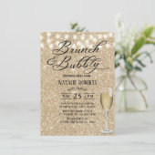 Vrijgezellenfeest Brunch Modern Champagne Sparkle Kaart (Staand voorkant)