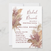 Vrijgezellenfeest Brunch Pampas Elegance Mauve Roz Kaart (Voorkant)