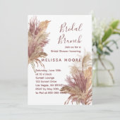 Vrijgezellenfeest Brunch Pampas Elegance Mauve Roz Kaart (Staand voorkant)