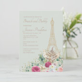 Vrijgezellenfeest Brunch Paris Franse Eiffeltoren Kaart (Staand voorkant)