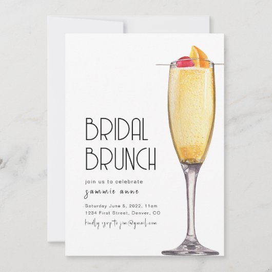 Vrijgezellenfeest Brunch Party Uitnodiging Sjabloo (Voorkant)