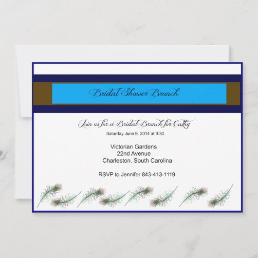 vrijgezellenfeest Brunch Peacock Uitnodiging (Voorkant)