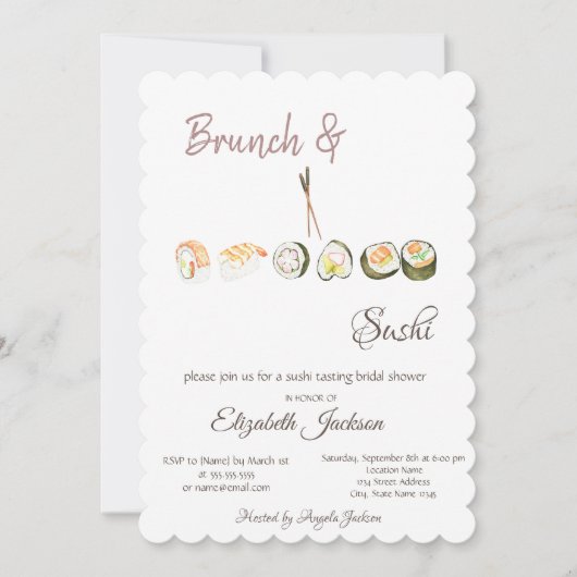 Vrijgezellenfeest Brunch & Sushi Kaart (Voorkant)