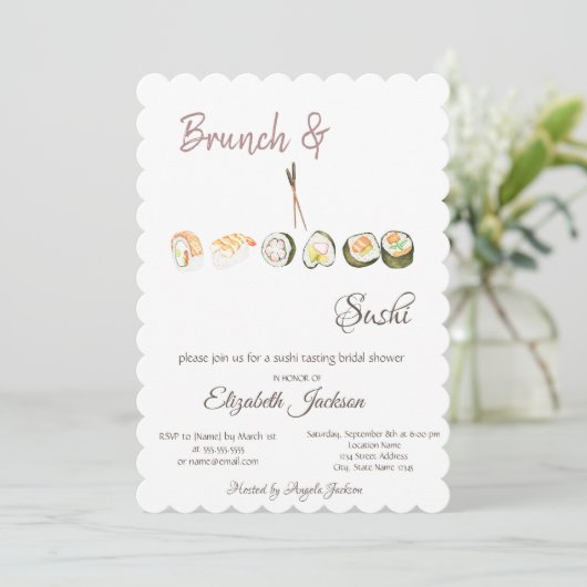 Vrijgezellenfeest Brunch & Sushi Kaart (Staand voorkant)