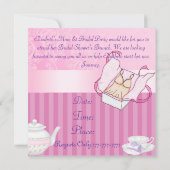 vrijgezellenfeest Brunch Teapot & Teacup Damask Kaart (Achterkant)