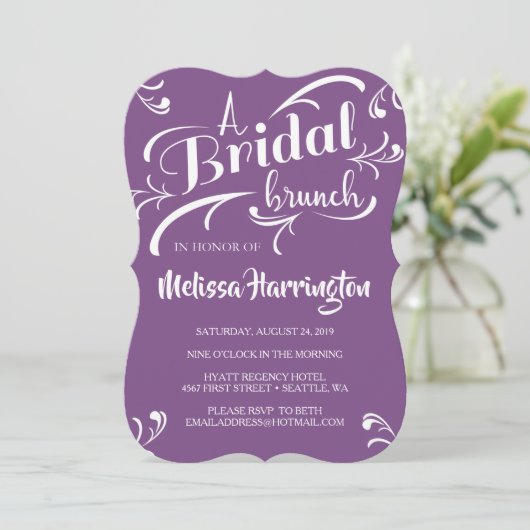 Vrijgezellenfeest brunch uitnodiging (Staand voorkant)