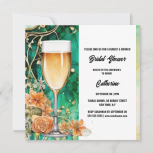 Vrijgezellenfeest bubbelig sinaasappel roos trendy feestdagenkaart