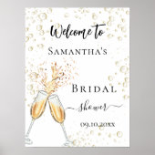 Vrijgezellenfeest bubbels juicht fluiten welkom poster (Voorkant)