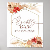 Vrijgezellenfeest Bubbly Bar Pop Fizz Clink Sign Poster (Voorkant)