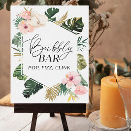 Vrijgezellenfeest Bubbly Bar Pop Fizz Clink Sign Poster