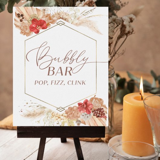 Vrijgezellenfeest Bubbly Bar Pop Fizz Clink Sign Poster
