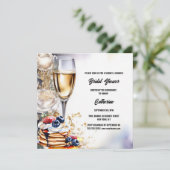 Vrijgezellenfeest bubbly brunch roos flapjacks tre feestdagenkaart (Staand voorkant)