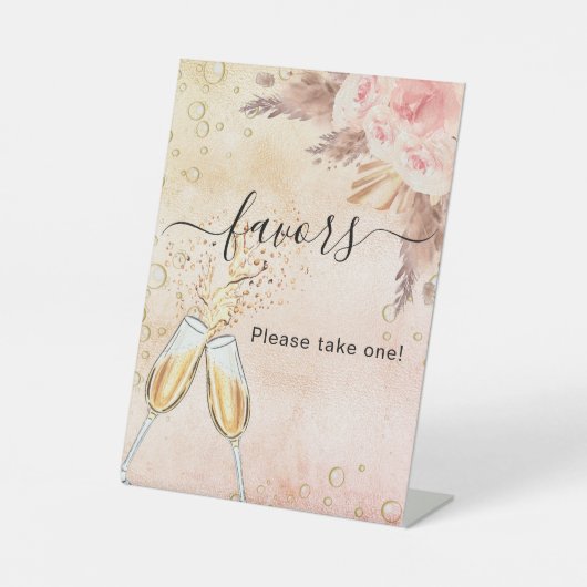 Vrijgezellenfeest Bubbly brunch voorkeursbord Reclamebord Met Voetstuk (Voorkant)