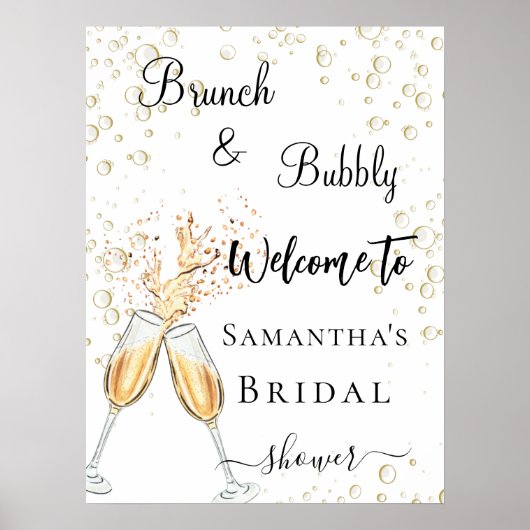 Vrijgezellenfeest bubbly brunch welkom poster (Voorkant)