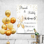 Vrijgezellenfeest bubbly brunch welkom poster<br><div class="desc">Voor een Vrijgezellenfeest brunch. Bubbels en een paar fluiten. Tekst: Brunch & Bubbly,  Welkom bij. Een naam personaliseren en toevoegen.</div>