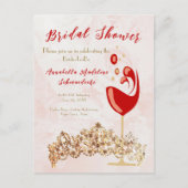 Vrijgezellenfeest Budget Blush Wine Gold Invitatio Briefkaart (Voorkant)