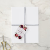 Vrijgezellenfeest burgundy boho florals bedankt cadeaulabel (Met Touw)