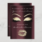 Vrijgezellenfeest Burgundy Maroon Gold Grey Glitte Kaart (Voorkant / Achterkant)