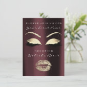 Vrijgezellenfeest Burgundy Maroon Gold Grey Glitte Kaart (Staand voorkant)