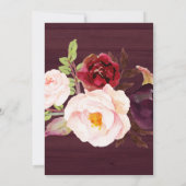 vrijgezellenfeest Burgundy Marsala Wood Rustic Boh Kaart (Achterkant)