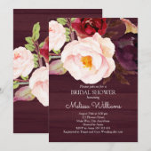 vrijgezellenfeest Burgundy Marsala Wood Rustic Boh Kaart (Voorkant / Achterkant)