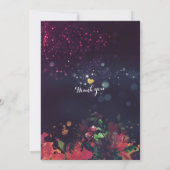 Vrijgezellenfeest Burgundy Red Floral Paarse Licht Kaart (Achterkant)