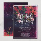 Vrijgezellenfeest Burgundy Red Floral Paarse Licht Kaart (Voorkant / Achterkant)