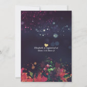 Vrijgezellenfeest Burgundy Red Floral Paarse Licht Kaart (Achterkant)