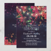 Vrijgezellenfeest Burgundy Red Floral Paarse Licht Kaart (Voorkant / Achterkant)