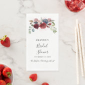 Vrijgezellenfeest Burgundy Rustic Floral Custom Servet (Insitu)