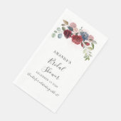 Vrijgezellenfeest Burgundy Rustic Floral Custom Servet (Hoek)