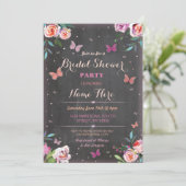 vrijgezellenfeest Butterfly Chalk Bachelorette Inv Kaart (Staand voorkant)