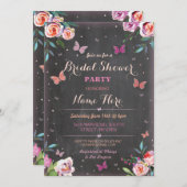 vrijgezellenfeest Butterfly Chalk Bachelorette Inv Kaart (Voorkant / Achterkant)