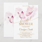 Vrijgezellenfeest Butterfly-uitnodiging Kaart (Voorkant / Achterkant)