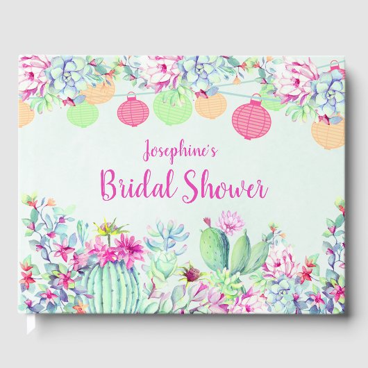 Vrijgezellenfeest Cactus Succulenten Lantaarns Gastenboek (Voorkant)