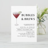 Vrijgezellenfeest Calligrafie-knuppels en borsten Kaart (Staand voorkant)