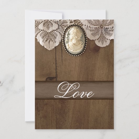 Vrijgezellenfeest Cameo Brooch Lace Kaart (Achterkant)