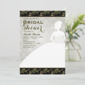 Vrijgezellenfeest Camoflague Bride Moderne Uitnodi Kaart (Staand voorkant)