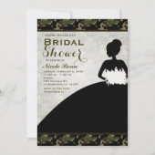 Vrijgezellenfeest Camoflague Bride Moderne Uitnodi Kaart (Voorkant)