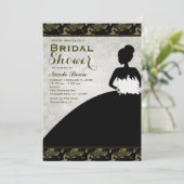 Vrijgezellenfeest Camoflague Bride Moderne Uitnodi Kaart (Staand voorkant)