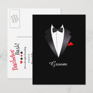 Vrijgezellenfeest Casino Nacht Uitnodiging Briefkaart