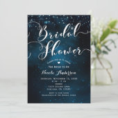 VRIJGEZELLENFEEST Celestial Starry Blue Skies Wedd Kaart (Staand voorkant)