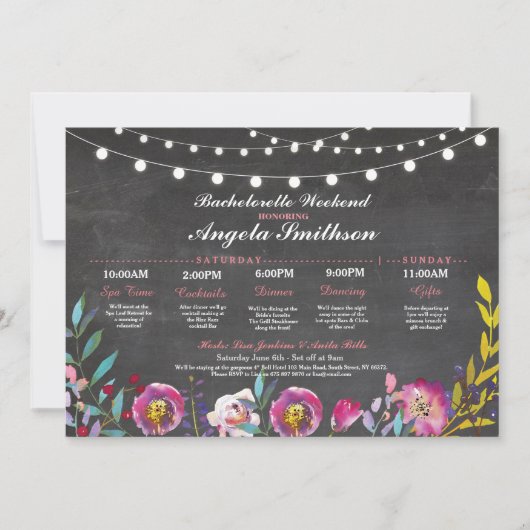 Vrijgezellenfeest Chalk Coral Itinerary Bacheloret Kaart (Voorkant)