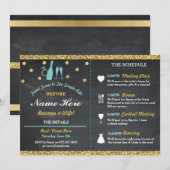 vrijgezellenfeest Chalk Itinerary Bachelorette Gol Programmakaart (Voorkant / Achterkant)